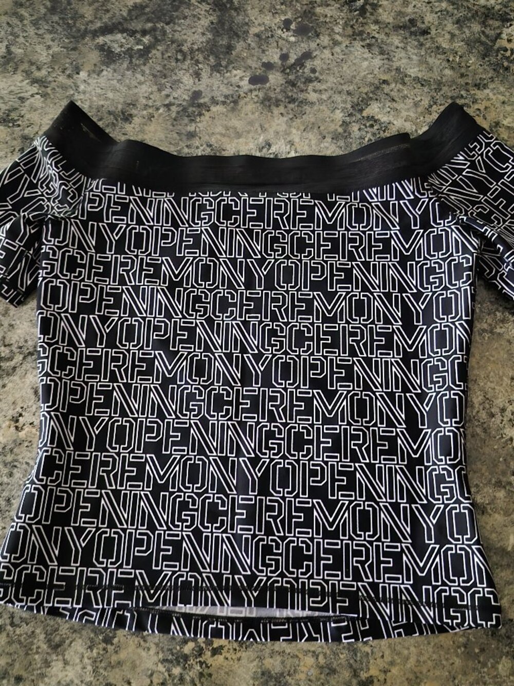 NWT Opening Ceremony Black and White Short Sleeve Top Size XS